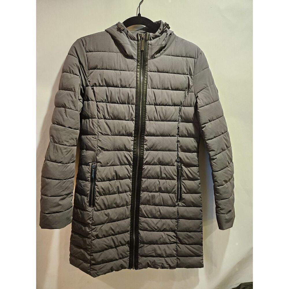 MICHAEL Michael Kors Hooded Packable Jacket Gunmetal Women's Small